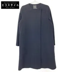 セオリー ダブルフェイス ノーカラー カシミヤ混ウール リバーコート　未使用 カシミヤダブルフェイス リバーコート