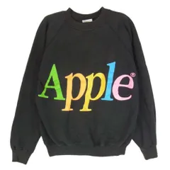 ヴィンテージ VINTAGE 90s USA製 APPLE アップル Logo Sweatshirt Hanes ヘインズタグ 企業ロゴ スウェット ブラック系 M【中古】