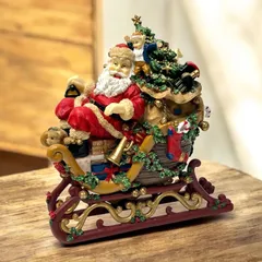 ★X'mas★◼︎美品◼︎ サンタクロース　そり乗りフィギュア  エルフ クリスマスツリー