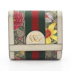 グッチ GUCCI 二つ折り財布 オフィディア GGフローラ ウォレット シェリーライン 598662 マルチカラー レザー オフディア 二つ折財布 レディース Used B