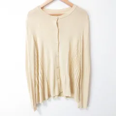 良品 FOXEY フォクシー Cardigan Skylar リブニット カーディガン 43582 サイズ38 クリーム レディース 古着 中古 USED FOXEY - 良品 FOXEY フォクシー Cardigan Skylar リブニット