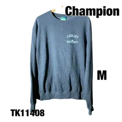 Champion グレー M スウェット ケンブリッジ シンプル トレーナー プルオーバー 丸首 秋冬 古着 TK11408