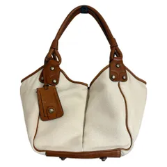 良品 BURBERRY LONDON バーバリーロンドン 裏地ノバチェック キャンバス トートバッグ ベージュ×キャメル レディース 古着 中古 USED