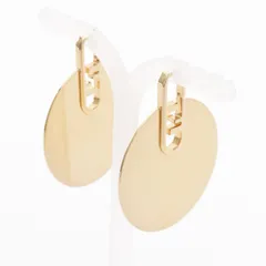 フェンディ FENDI ピアス FFロゴ サークル GP（ゴールドメッキ） ピアス レディース Used A