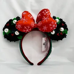 【新品未使用】ミニー クリスマス リース カチューシャ　 雪の結晶 リボン