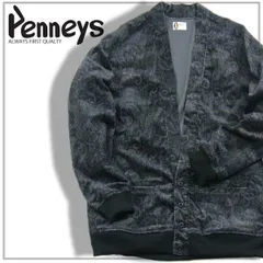 【新品】 PENNEYS ／ ペニーズ　ペイズリー コーデュロイ カーディガン SPORTS CARDIGAN ブルゾン アウター 60年代 ヴィンテージ ネイビー ｜ 秋冬のサムネイル