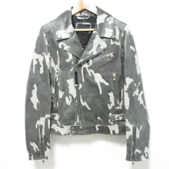 DIESEL BLACK GOLD ディーゼル ブラックゴールド カモフラ ライダースジャケット サイズ44 カーキ メンズ 古着 中古 USED