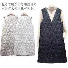 ダウンベスト ロング レディース 中綿ベスト Vネック ロングベスト 中綿 キルティングベスト キルトベスト 秋冬 軽量 薄手 防寒 保温 あたっか 暖かい ライトダウン インナーダウン ベスト コー#erika7550