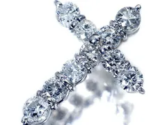 【ジュエリー極】人気のクロスデザイン！良質天然ダイヤモンド1.00ct 高級K18WGペンダントヘッド h8000km【送料無料】