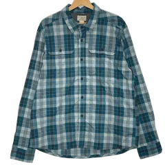 L.L.Bean/エルエルビーン チェックシャツ 長袖 シャツ ボタンダウン オーバーサイズ ビックシルエット VIETNAM製 メンズ  L ブルー/その他