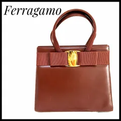 【希少品】　フェラガモ　Salvatore Ferragamo　Ferragamo サルヴァトーレフェラガモ 　2way バッグ　ヴァラリボン　ショルダーバッグ　赤　茶　金具　レザー　ハンドバッグ　鞄
