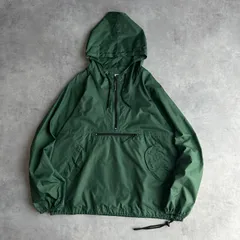 90s/OLD GAP/ギャップ/アノラックパーカー/プルオーバーナイロンジャケット/パッカブル/収納可/ハーフジップ/裾ドローコード/ソリッド/ノームコア/ミニマム/グリーン/緑/L/jmaple