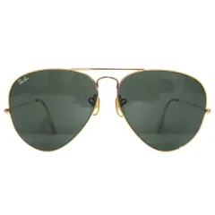 美品 B&L RayBan ボシュロム レイバン ヴィンテージ アビエーター 度無 ティアドロップ サングラス 62□14 ブラックグリーン系レンズ メンズ 古着 中古 USED