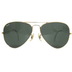 美品 B&L RayBan ボシュロム レイバン ヴィンテージ アビエーター 度無 ティアドロップ サングラス 58□14 ブラックグリーン系レンズ メンズ 古着 中古 USED