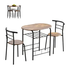 円形 ダイニング 3点セット ダイニングテーブル ダイニングセット 食卓 チェア2脚 コンパクトサイズ 2人掛け おしゃれ 木目調 コンパクト