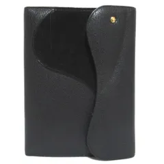 美品 GUCCI グッチ レザー×スエード アジェンダ 手帳カバー 6穴 ブラック×ゴールドカラー メンズ レディース 古着 中古 USED