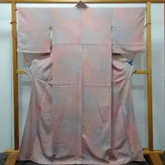 色無地　ぼかし染め　着物　一つ紋　作家物　斎藤三才【232237】