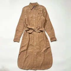 Polo by Ralph Lauren ポロラルフローレン ワンピース コーデュロイ ベルテット ロング ベルト リボン キャメル L