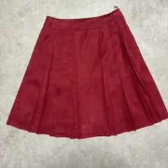UNTITLED アンタイトル 日本製 ボルドー　フレアスカート 2サイズ ウエスト35 総丈52 上品シルエット きれいめ 大人可愛い フォーマル オフィス 秋冬　スエード調
