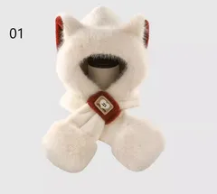 毛糸 フード付き マフラー ストール イヤーマフ 防寒 防風