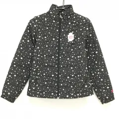 カッパ 2WAY中綿ジャケット 黒×白 星柄 袖着脱可 レディース M ゴルフウェア Kappa