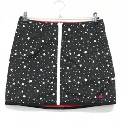 【超美品】カッパ 中綿リバーシブルスカート 黒×白 星柄 裏レッド レディース 9 ゴルフウェア Kappa