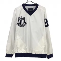 【超美品】パーリーゲイツ スニード アイボリー×ネイビー チェック地模様 蓄熱裏地 ブルゾン メンズ 6(XL) ゴルフウェア PEARLY GATES