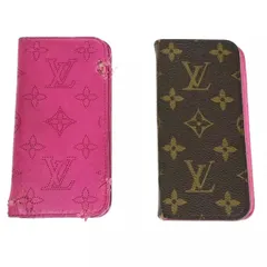 LOUIS VUITTON ルイヴィトン iPhone 7 携帯ケース スマホケース モノグラム ブラウン ピンク レザー 03BS028