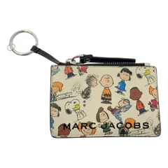 MARC JACOBS / マークジェイコブス | × PEANUTS / ピーナッツコラボ 総柄 フラグメント カード コイン ケース | ホワイト | レディース