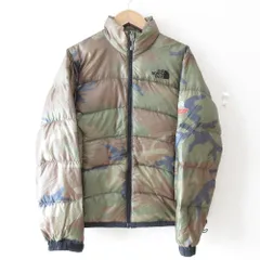 美品 THE NORTH FACE ノースフェイス ACONCAGUA アコンカグア カモフラ 迷彩柄 ダウンジャケット NDW18605 S カーキ レディース 古着 中古 USED