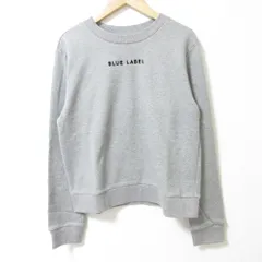 未使用 24AW BLUE LABEL CRESTBRIDGE ブルーレーベルクレストブリッジ フロッキーロゴプルオーバー スウェット 55P06411 38 グレー レディース 古着 中古 USED