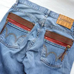 【バックスタイルで差をつける】 通年 メンズ 淡色 W32 M 綿混 EDWIN エドウィン XVS ストレート ストレッチジーンズ ウエスタンデザイン 日本製