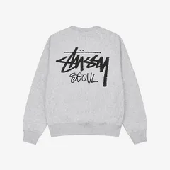 ステューシー STUSSY STOCK SEOUL CREW  スウェット パーカー　ユニセックス　トレーナー　クルーネック　ソウル限定  刺繍ロゴ
