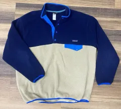 13FW パタゴニア Synchilla（シンチラ） スナップ-T フリース ネイビー ベージュ ブルー ポケット