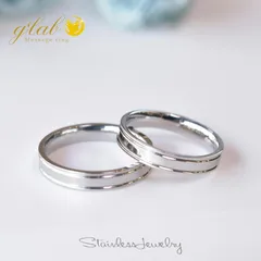 ステンレス 指輪 人気 スタイリッシュ ダブルライン ペアリング 2本セット ブライダル マリッジ 結婚 金属アレルギー対応 アクセサリー 316L 普段使いしやすい アクセサリー / ジーラブ [r01]