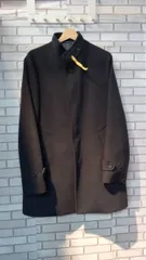 UNITED ARROWS ユナイテッドアローズ green label relaxing MERINOS  チェック柄 ウールコート ネイビー XLサイズ 