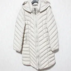 美品 LAUTREAMONT ロートレアモン VICTORIA DOWN ストレッチ ダウンコート ロングダウンジャケット 3104-87755 38 ベージュ レディース 古着 中古 USED