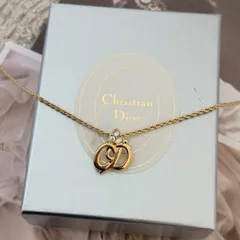 【箱付き】【美品】クリスチャンディオール ネックレス CDロゴ GPメッキ ラインストーン ゴールド  Christian Dior Vintage CD Logo Rhinestone Necklace Gold Accessories 22303