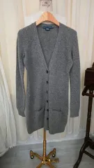 ヴィンテージ ラルフローレン カシミア ロング カーディガン グレー