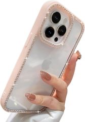다케시타 공방 라인 스톤 케이스 반짝이 귀여운 한국 foriPhone SC-100 (핑크, iPhone15)