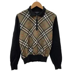 ♪♪BURBERRY GOLF バーバリー ゴルフ レディース ハーフジップ 襟付き カットソー SIZE M グリーン