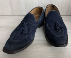 【極美品】MAGNANNI ローファー　スエード　タッセル　ネイビー 極美品】MAGNANNI ローファー スエード タッセル ネイビー - メルカリ