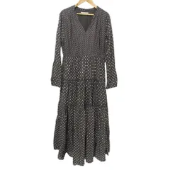 美品 NE QUITTEZ PAS ヌキテパ Vネック ドット柄 長袖 ロング ギャザー