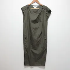 良品 Max Mara マックスマーラ ノースリーブワンピース サイズ36 カーキ レディース 古着 中古 USED