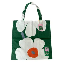 未使用 Marimekko マリメッコ Unikko ウニッコ 60TH アニバーサリー キャンバス トートバッグ グリーン レディース 古着 中古 USED