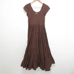 良品 MARIHA マリハ 草原の虹のドレス ロングフレアワンピース サイズ36 ブラウン レディース 古着 中古 USED