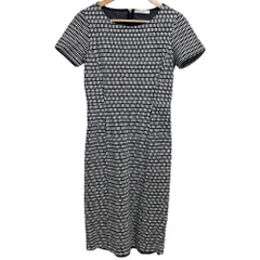 美品 MaxMara マックスマーラ 総柄 ストレッチ 半袖 ひざ丈 ワンピース  