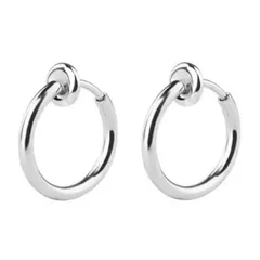 【迅速発送】ALOHAMONI フェイクピアス イヤーカフ イヤリング 細フープ 両耳 2個 セット フープ リング メンズ レディース メンズ ユニセックス バネ式 スプリング 挟むだけ 簡単 装着