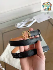 【今日特価】LOEWE 2cm コブ石模様 ブラック キャフレザー ベルト