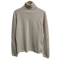 美品 ALLUDE アリュード カシミヤ100％ タートルネック ニット プルオーバー セーター カットソー Mサイズ アイボリー レディース 古着 中古 USED